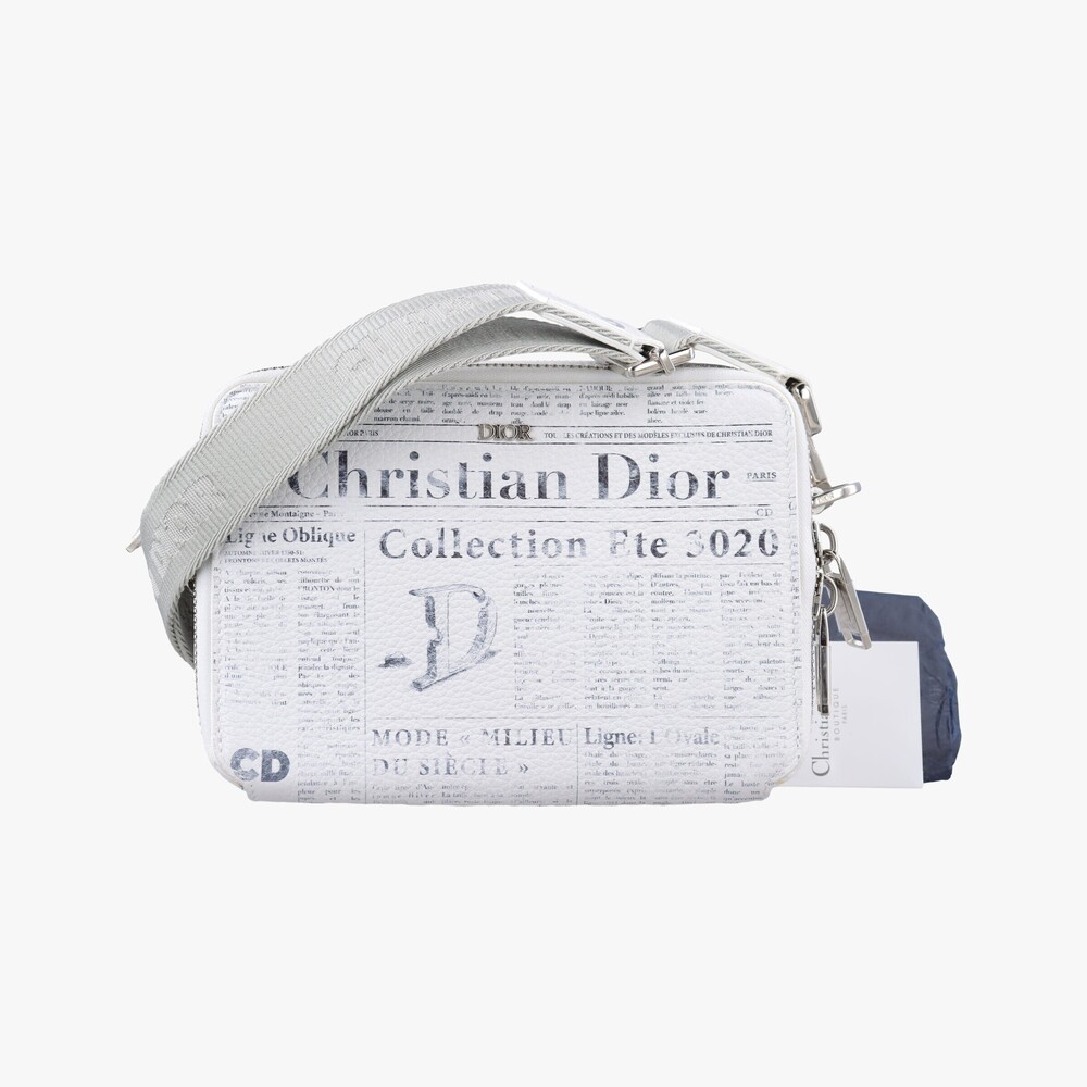 Christian Dior Daniel Arsham Collaboration Newspaper Leather White